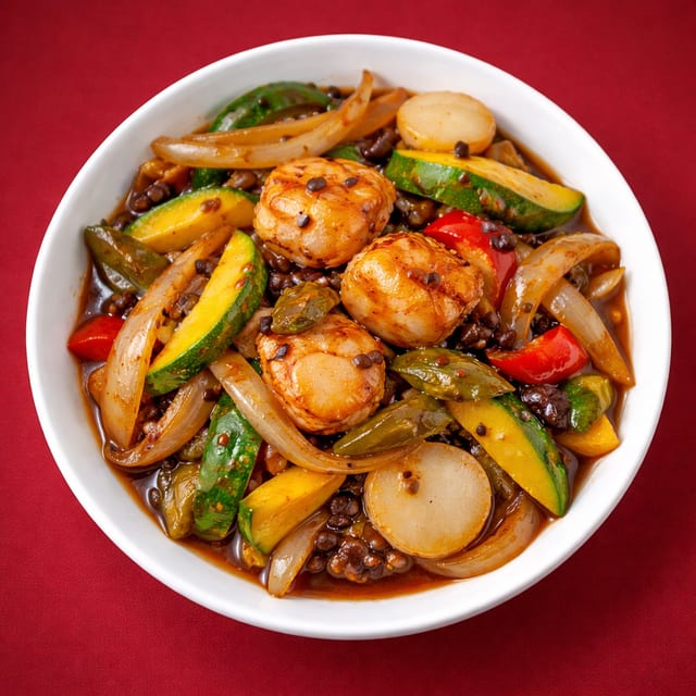 48. Scallops with Black Bean Sauce.