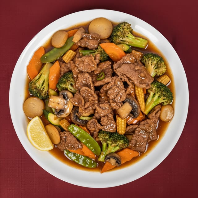 54. Shredded Beef with Garlic Sauce.