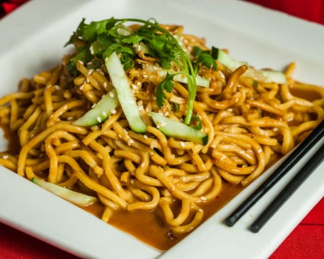 14. Cold Noodles with Spicy Sesame Sauce.